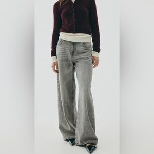 H&M Women's Gray Wide Leg Jeans